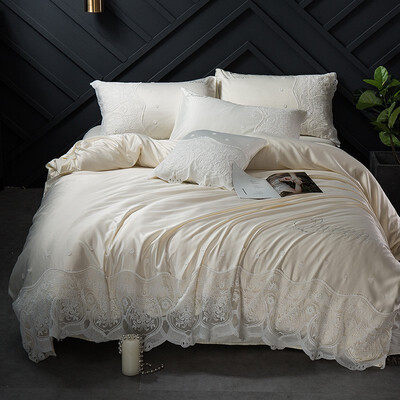 

Home textile cotton sheets quilt cover silk Tencel four-piece cotton lace bedding