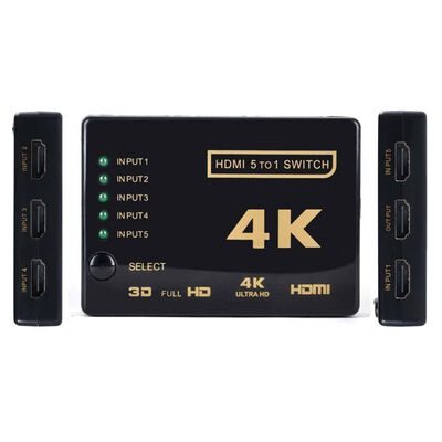 

UHD 5 Port HDMI Switch Box Splitter 4K 3D 1080P IR Remote Control Selector Hub 4K 2K High Resolution