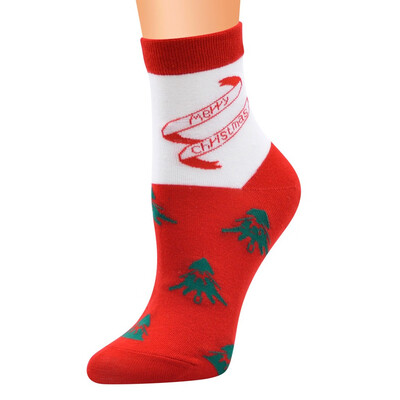 

Tailored Women Christmas Red Cotton Print Thicker Anti-slip Floor Socks Carpet Socks
