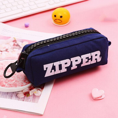 

Toponeto Zipper Pen Bag Large Capacity Simple Canvas Pencil Case Pencil Case Pencil Bag
