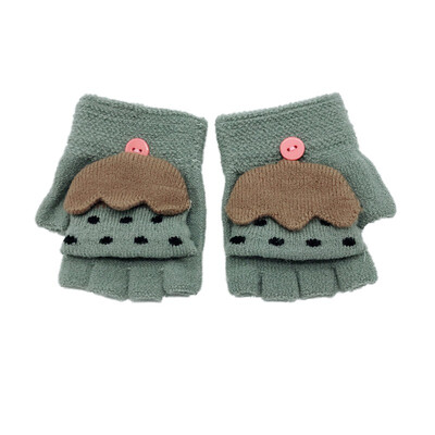 

New Winter Children Fashion Cute Gloves Semi Finger Flip Baby Gloves Winter Children Warm Colorful Gloves