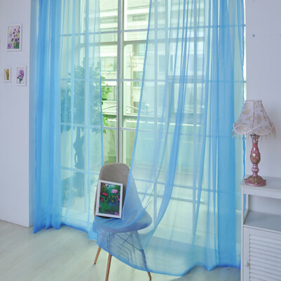 

Siaonvr 1 PCS Pure Color Tulle Door Window Curtain Drape Panel Sheer Scarf Valances