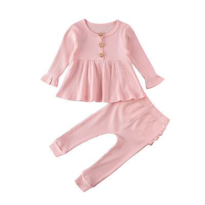 

Infant Kids Baby Girl Clothes Knitted Tops DressRuffle Leggings Pants Outfit