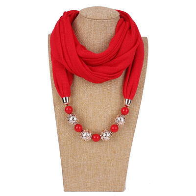 

Retro Ethnic Unique Scarf Necklaces Resin Beads Pendant Neckerchief Statement