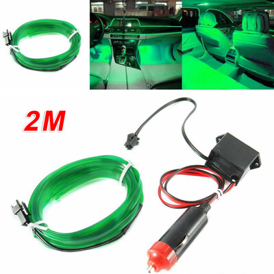 

200cm Car Auto Interior LED Decorative Atmosphere Cold Light Strip Green DC12V