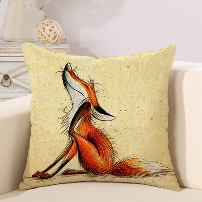 

Fox Cartoon Pillowcase Pillow Cover Cotton Home Linen Cushion Cover
