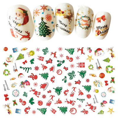 

Christmas Nail Sticker Watermark art decoration slider Manicure Sticker Big Full Snowflake Watermark Beauty Health Nail Art Tool