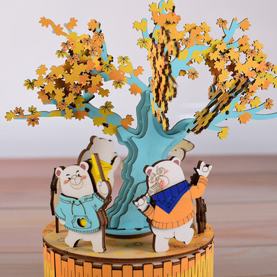 

YIWULA3D Wooden Puzzle Toy-DIY Model Craft Kit Home Decoration Xmas Xmas Music Box