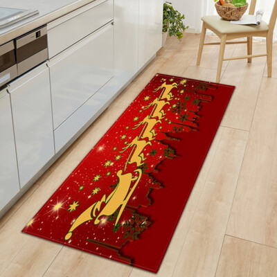 

Carpet Christmas Santa Claus Elk Cartoon Print Area Rug Soft Floor Pad Doormat For Kitchen Living Dining Dorm Room Bedroom Decor