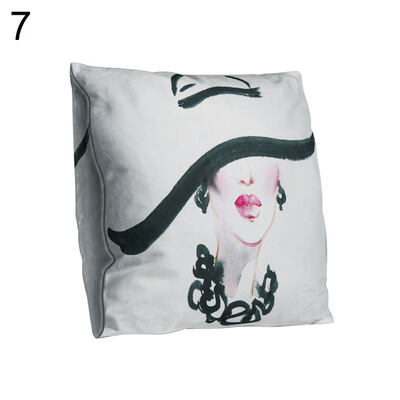 

Double-sided Print Beauty Head Portrait Pillow Case Cushion Cover Sofa Car Decor