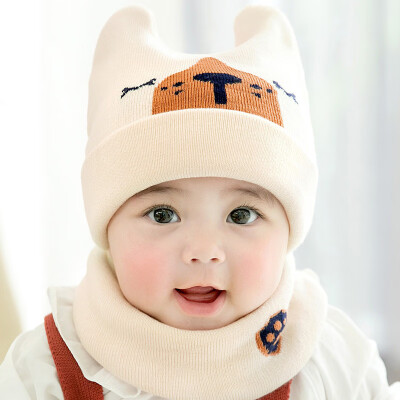 

Baby Winter Warmer Hat Scarf Set Cartoon Ear Pattern Hat Infant Collar Scarves Neckerchiefs Headwear Set