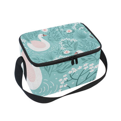 

ALAZA Lunch Box Insulated With Swan Lunch Bag Large Cooler Tote Bag for Men Women