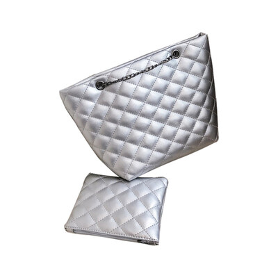

Retro Faux Leather Rhombus Embroidery Metal Chain Woman Shoulder Bag Coin Purse