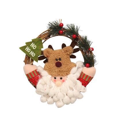 

Christmas Tree Wreath Pendant Santa Snowman Reindeer Garland New Year Party Christmas Hanging Ornaments