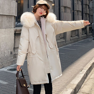 

Toponeto Fashion Outerwear Long Sleeve Hooded Jackets Cotton-padded Pockets Bandage Coats