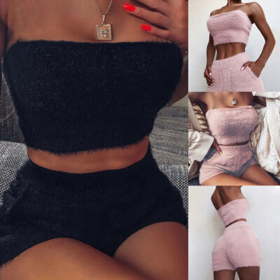 

Women 2 Piece Outfits Sleeveless Crop Top Pants Set Casual Jumpsuit Rompers