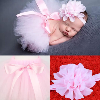 

Infant Bunny Skirt Hairband Set Feather Lace Baby Set Baby Set Photography Props Accessories