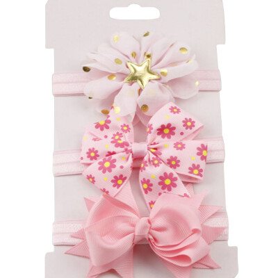 

3pcsset Baby Girl Accessories Green Flower Headband Korean Style Bow knot Party Princess Dress Decoration High Quality