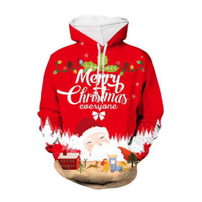 

Tailored Christmas Women Men Couples Print Long Sleeve Hoodie Sweatshirt Pullover Tops