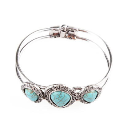 

Perfect Turquoise Arrival Chic Personality Waterdrop Turquoise Inlaid Waterdrop Shape Excellent Shape Bangle Bangle Bracelet New