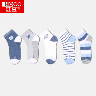 

Red bean childrens socks mens tube small children big spring&summer comfortable mesh socks 40 combed cotton A class standard 5 pairs of youth childrens socks H9W709 combination four 15-16