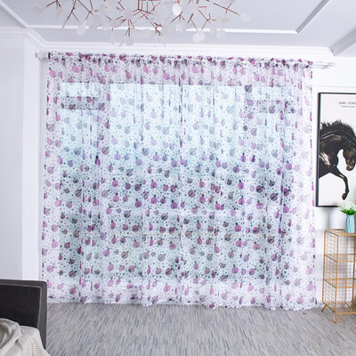 

Gobestart Trees Sheer Curtain Tulle Window Treatment Voile Drape Valance Fabric