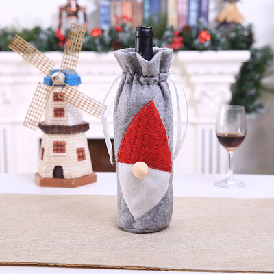 

Toponeto New Merry Christmas Santa Wine Bottle Bag Cover Xmas Dinner Party Tables Decor