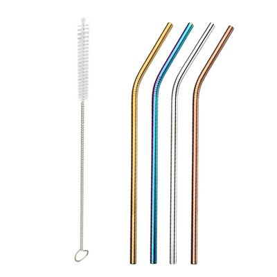 

Useful Reusable 304 Stainless Steel Straw Milk Tea Straws with Brush Party Drinking Accessories