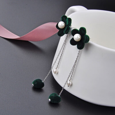 

925 sterling silver lovely bead Wool ball long style are very personality&beautiful earrings specially designed for you