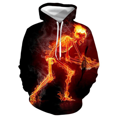 

Toponeto Mens Casual Scary Halloween Lover 3D Print Party Long Sleeve Hoodie Top Blouse