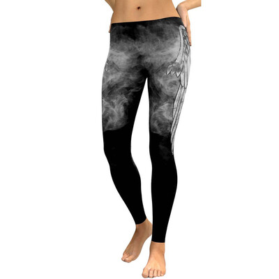 

Women Girls Feather Workout Leggings Pants Fitness Trousers Digital Print