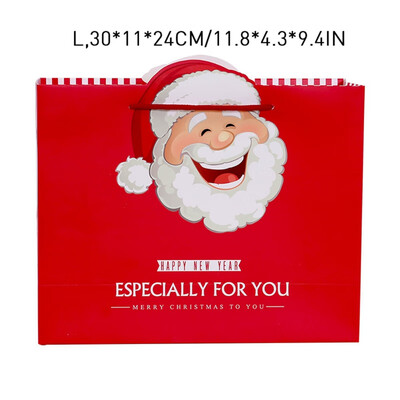 

Portable Creativity Christmas Gift Bag High Quality Paper Cartoon Santa Claus Printed Cute Portable Children Gift Bag