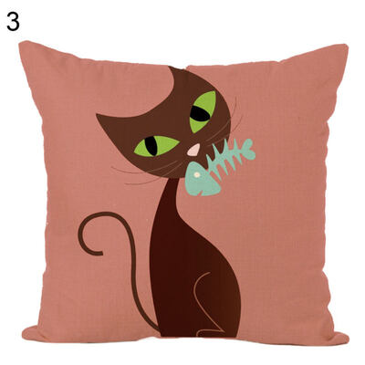 

Cute Cat Printed Soft Throw Pillow Case Cushion Cover Sofa Bed Car Home Decor