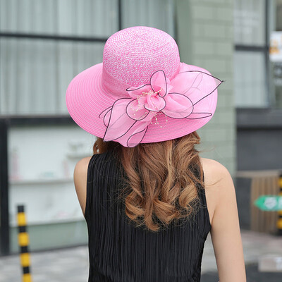 

New summer female organza basin hat outdoor UV Sun Hat Sun Hat Sun Hat along the Sun Fisherman Hat