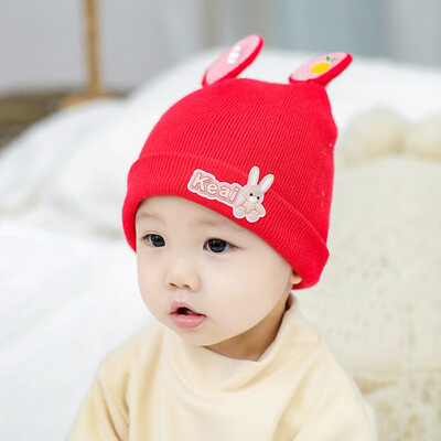 

Autumn&winter baby knitted hat men&women hat kids cartoon cute rabbit letter warm hat wholesale
