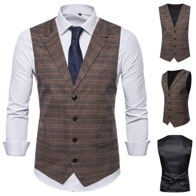 

Toponeto Mens Fashion Business Casual Wedding Waistcoat Tops Vest Jacket Top Coat