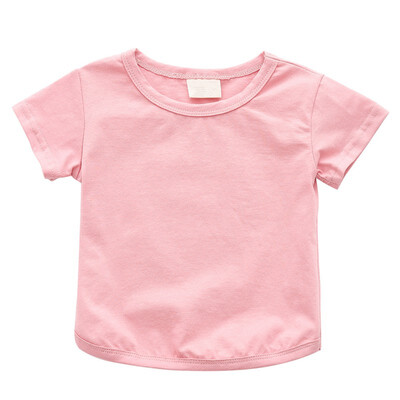 

2019 New Toddler Baby Boy Girl Summer Cotton Solid Print T-shirt Tops Blouse Short Sleeve Casual Tee Shirts