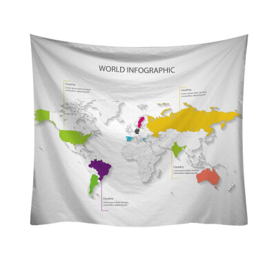 

Toponeto Fashion Tapestry Colorful World Map Style Decorative Tapestry Home Decor