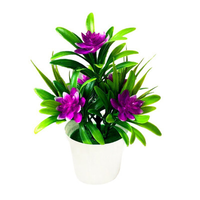 

Artificial Flowers Fake Green Pot Multi-color Flower Bonsai Simulation Artificial Potted Plant Ornament Home Decor