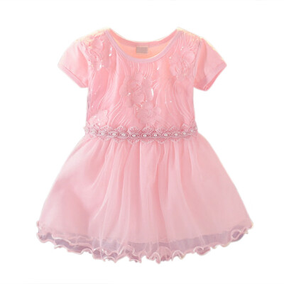 

2019 New Lace Mesh Baby Girl Dress 1-4 Years Baby Girls Birthday Dresses Vestido birthday Party Princess LOL Toddler Kids Dress