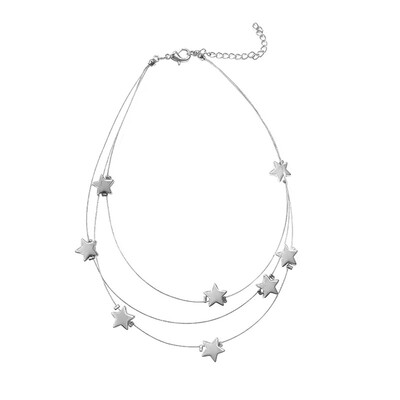 

Silver Star Neck Chain Jewelry Choker Necklace