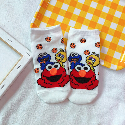 

Women Cute Cotton Socks Cartoon Print All Seasons Low Cut Socks Female Comfortable Socks