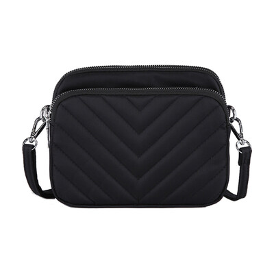 

Fashion Women Lingge Large Capacity Solid Color Zipper Crossbody Shoulder Bag
