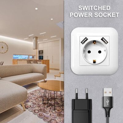 

Socket with 2 X USB Connection Pure White Suitable for Standard Flush Mount Sockets Wall Socket for Smart Phone Tablet MP3