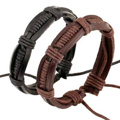 

Fashion Leather Woven Bracelet Leather Bracelet Bracelet Black&Brown Color OptionalOne for sale