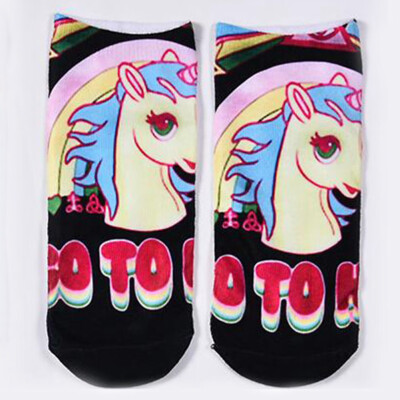 

Creative 1 Pair Unisex Unicorn Socks Cotton 3D Printed Low Cut Ankle Sock