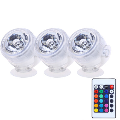 

3pcs Aquarium LED Spotlight RGB Fish Tank Diving Light Waterproof Decorative Submersible Lamp