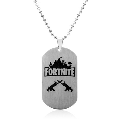 

For-Tnite Stainless Steel Necklace Cool Pendant Fans Favorite Gamer Gifts for Teen Adults