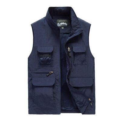 

Toponeto Fashion Men Casual Solid Outdoor Quick-drying Vest Jacket Tops Blouse