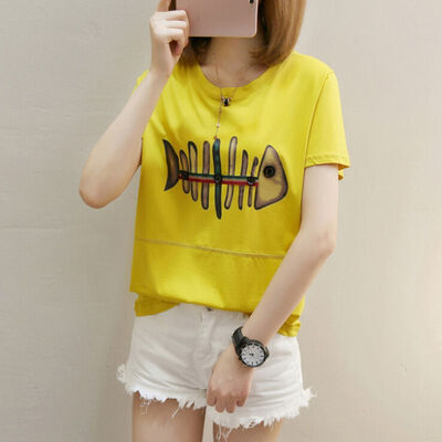 

Plus Size -XL WJ Summer T Shirt Women Sexy New Arrivals Fashion Printed T-shirt Woman Tee Tops Casual Female T-shirts F4